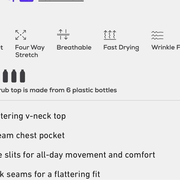 LAGO scrub top size xxs Diamond top color blush - Picture 9 of 10